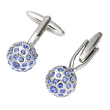 Diamond Round Cufflinks Set