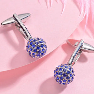Diamond Round Cufflinks Set