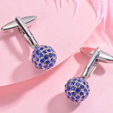 Diamond Round Cufflinks Set