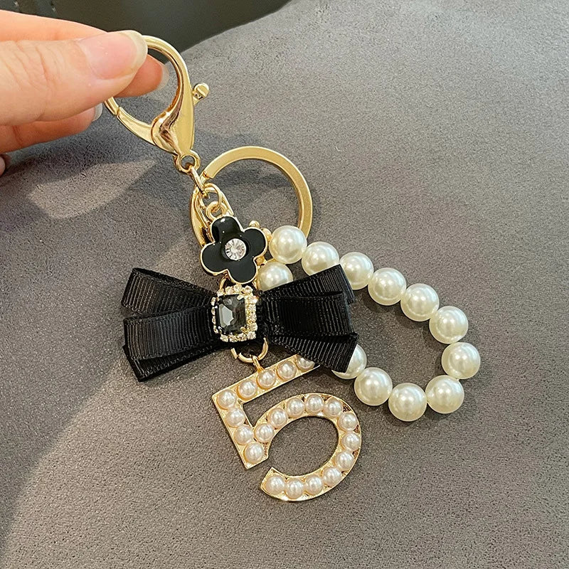 Pearl No.5 Key Rings for Women Car Keychain