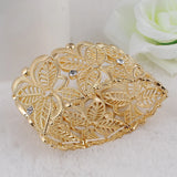 Vintage Turkey Hollow Flower Women's Bohemian Cuff Bangles