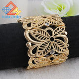 Vintage Turkey Hollow Flower Women's Bohemian Cuff Bangles