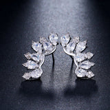 Ethnic Green Wings Zircon Earrings Crystal Silver Bohemian Indian Jewelry Gift