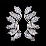 Ethnic Green Wings Zircon Earrings Crystal Silver Bohemian Indian Jewelry Gift