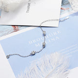 925 Silver Zircon Bracelet For Women Valentines Gift Wedding Jewelry