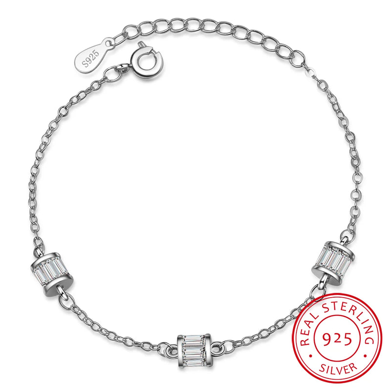925 Silver Zircon Bracelet For Women Valentines Gift Wedding Jewelry