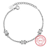 925 Silver Zircon Bracelet For Women Valentines Gift Wedding Jewelry