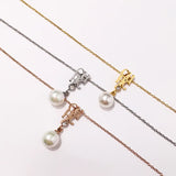 Rose Titanium Earring Necklace Set for Women