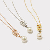 Rose Titanium Earring Necklace Set for Women