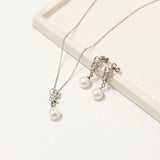 Rose Titanium Earring Necklace Set for Women