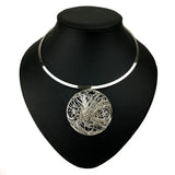 Statement Choker Necklace For Women Metal Wire Pendant
