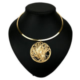 Torques Metal Wire Pendant Choker Necklace for Women