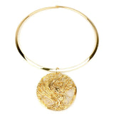 Statement Choker Necklace For Women Metal Wire Pendant
