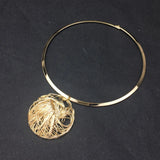 Torques Metal Wire Pendant Choker Necklace for Women
