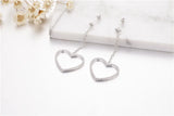 Heart Dangle Earrings Sterling Silver 925 Simulated Diamond for Women
