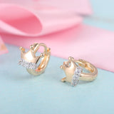 CZ Crystal Hoop Earrings with Pearls