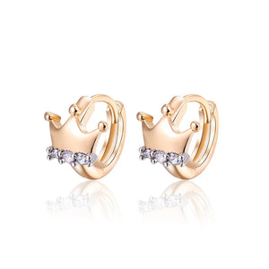 CZ Crystal Hoop Earrings with Pearls