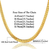 Golden Snake Chain Necklace Men Women Punk Kpop Collares