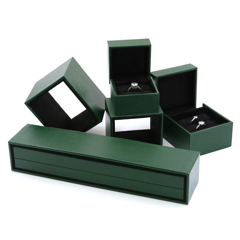 High-End Double Ring Jewelry Box Ring Necklace Storage Box