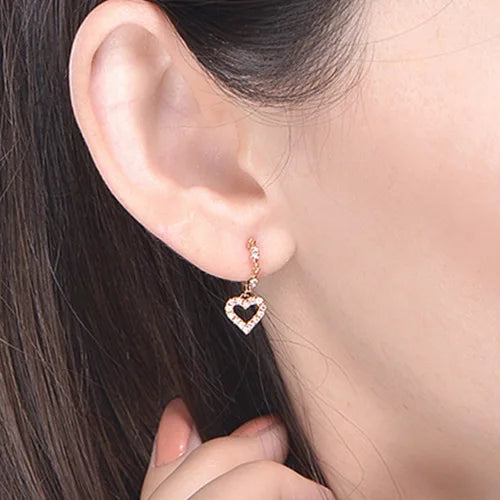 Vintage Heart Hoop Earrings for Women