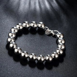 925 Silver Beaded Bracelet Bangles for Women