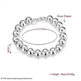 925 Silver Beaded Bracelet Bangles for Women