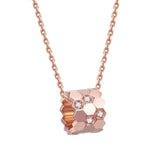 925 Silver Honeycomb Pendant Necklace Wedding BEE MY LOVE