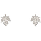 Sterling Silver Maple Leaf Stud Earrings Wedding Jewelry
