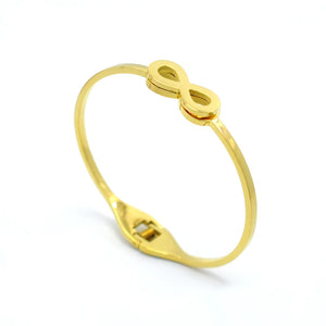 Rose Infinite Bangle Stainless Steel Cuff Bracelet Number