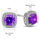 Natural Amethyst Earrings 925 Sterling Silver Wedding Jewelry