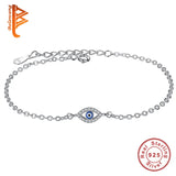 925 Silver Lucky Eye Charm Bracelet with Clear CZ Crystal