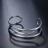 925 Silver Bracelet Women Cuff Bangle