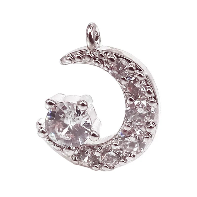 Muslim Crescent Pendant Necklace Silver/Gold CZ Islam Moon Star Women Gift
