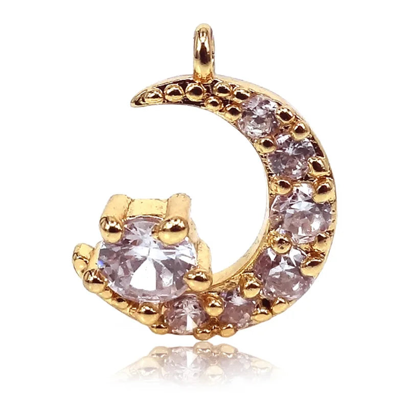 Muslim Crescent Pendant Necklace Silver/Gold CZ Islam Moon Star Women Gift