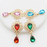 10 Flat Brooch Water Drop Alloy Crystal Decor Wedding Holiday Ideas