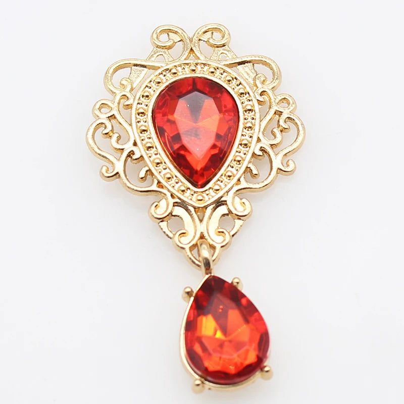 10 Flat Brooch Water Drop Alloy Crystal Decor Wedding Holiday Ideas