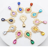 10 Flat Brooch Water Drop Alloy Crystal Decor Wedding Holiday Ideas