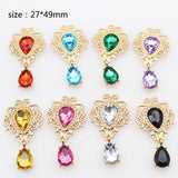 10 Flat Brooch Water Drop Alloy Crystal Decor Wedding Holiday Ideas