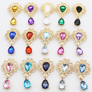 10 Flat Brooch Water Drop Alloy Crystal Decor Wedding Holiday Ideas