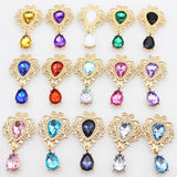 10 Flat Brooch Water Drop Alloy Crystal Decor Wedding Holiday Ideas