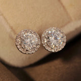 925 Sterling Silver Stud Earrings Women Fine Jewelry