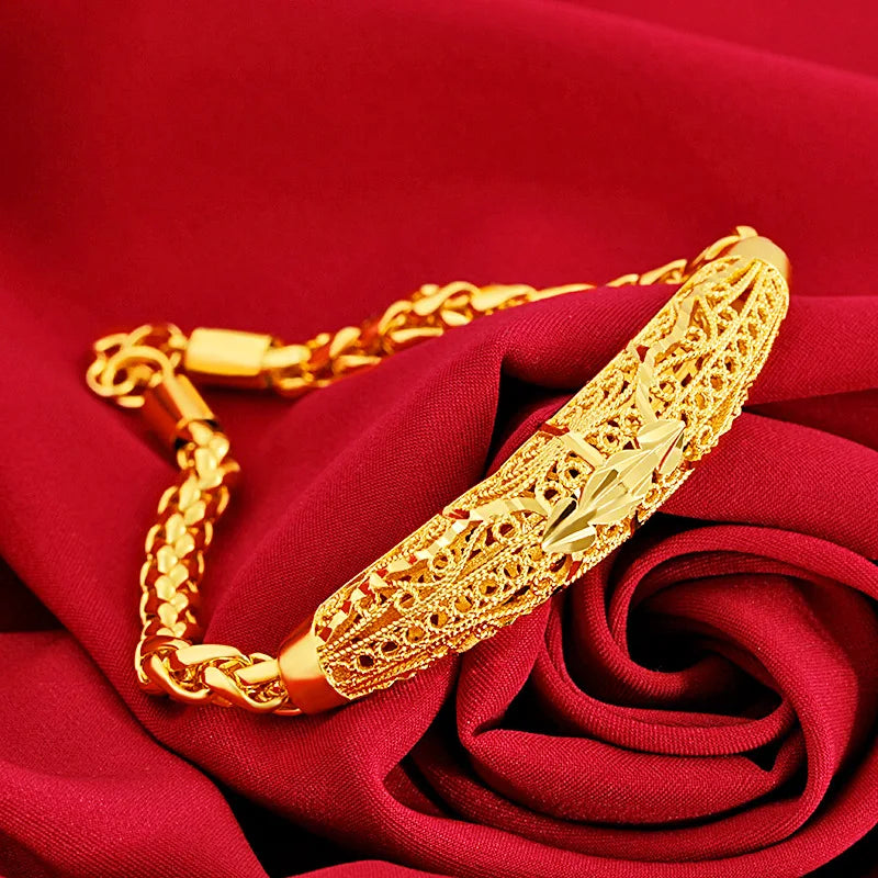 18k Yellow Plated Sand Buckle Bridal Bracelet for Women