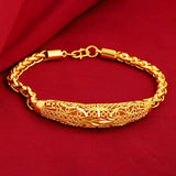 18k Yellow Plated Ladies Bracelet Sand Buckle Hollow Bridal Bracelet