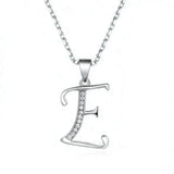 26 Letters Necklace Pendant 925 Sterling Silver Inlay AAAAA Cubic Zircon Charm