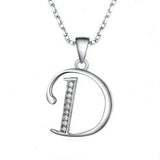 26 Letters Necklace Pendant 925 Sterling Silver Inlay AAAAA Cubic Zircon Charm