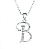 26 Letters Necklace Pendant 925 Sterling Silver Inlay AAAAA Cubic Zircon Charm