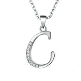 26 Letters Necklace Pendant 925 Sterling Silver Inlay AAAAA Cubic Zircon Charm