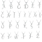 26 Letters Necklace Pendant 925 Sterling Silver Inlay AAAAA Cubic Zircon Charm