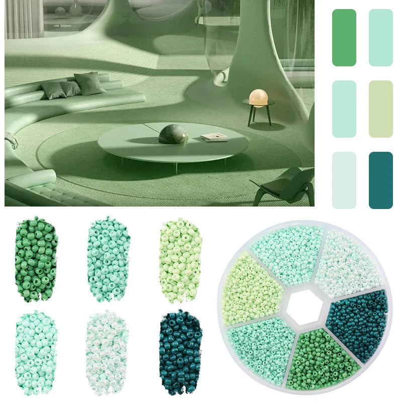 2mm Gradient Seed Beads Kit Glass Jewelry Beads For DIY