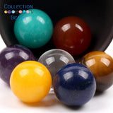 7 PCS 16mm Natural Chakra Tumbled Sphere Crystal Ball Healing Stone